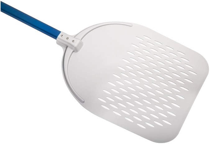 Pelle à pizza rectangulaire perforée en aluminium